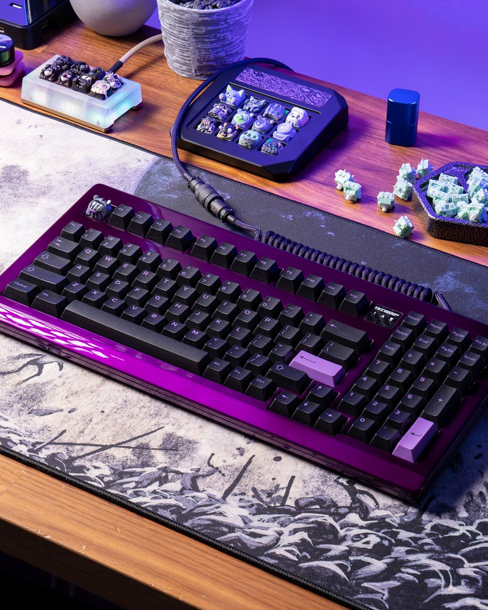 Big shoutout to Dutch, streamer and creator extraordinaire, for doing our designs justice. Striking a pose here with a rare TKC1800R and the Infinikey Black and Purple keyset!

IG: <a href="/dutchmasterw/">dutchmasterw</a>
YT: youtube.com/channel/UC4k2s…
Twitch: twitch.tv/dutchmasterw
TikTok: <a href="/dutchmasterw/">dutchmasterw</a>