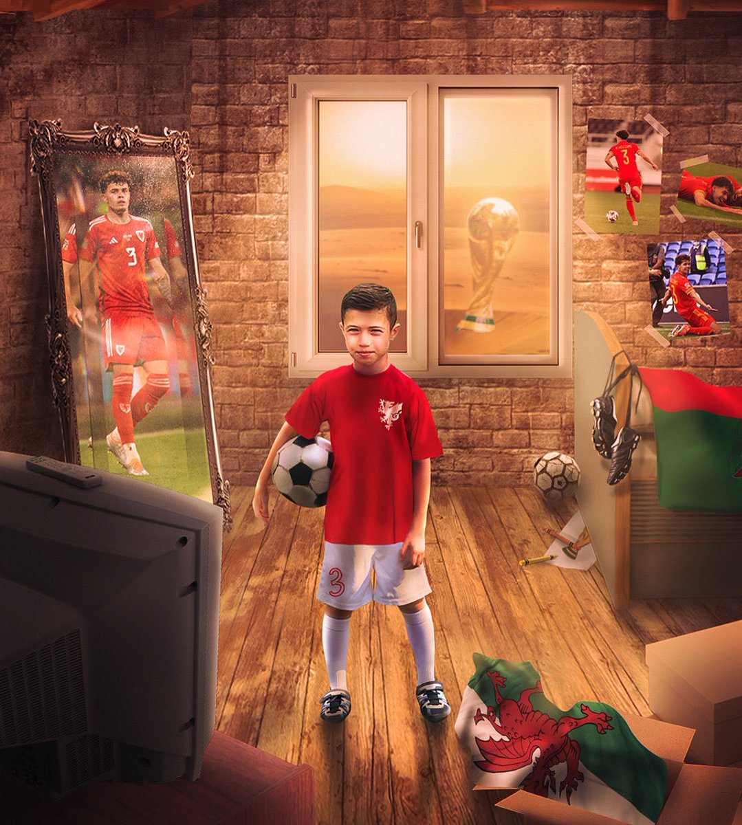 necowilliams's tweet photo. What was once a little lads dream, now coming true🙌🏻 proud to be selected to play at the World Cup for my country 🏴󠁧󠁢󠁷󠁬󠁳󠁿 https://t.co/17wKWqGFEn