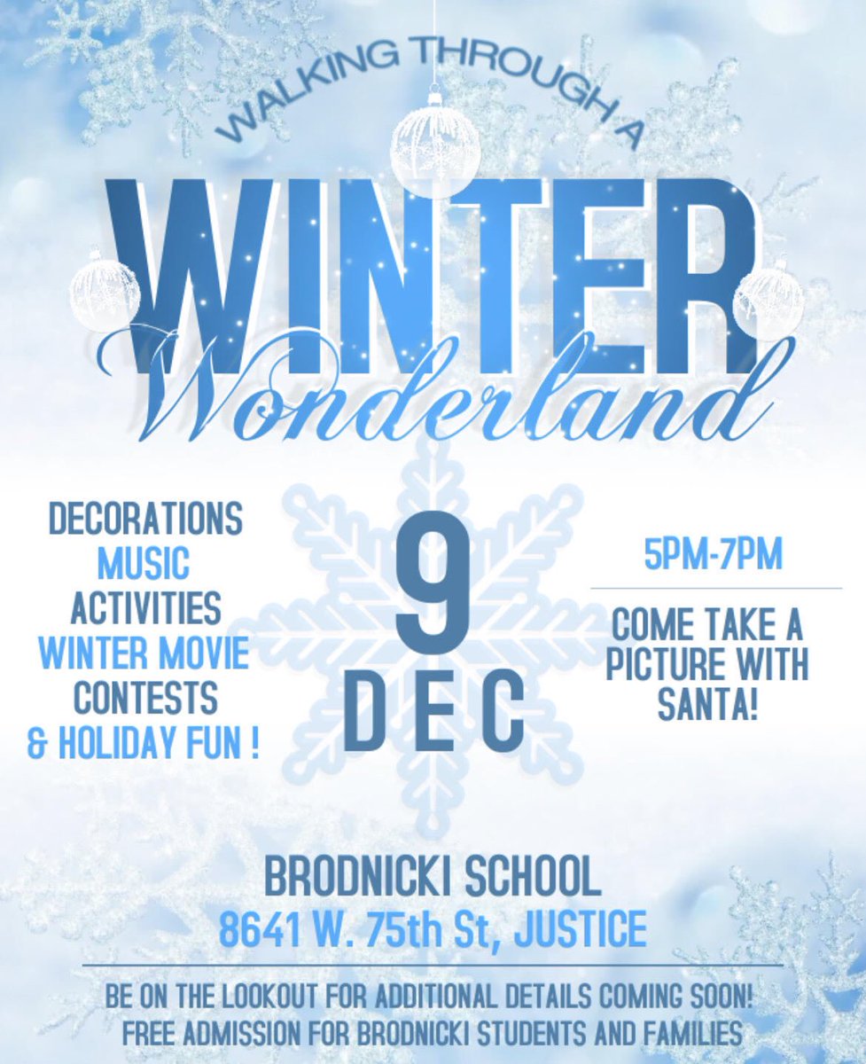 Save the date! ❄️☃️🎄Brodnicki School will be hosting a family event on Friday, December 9. Hope to see you there! <a href="/BrodnickiSchool/">Brodnicki School</a> <a href="/ISD109/">Indian Springs 109</a>