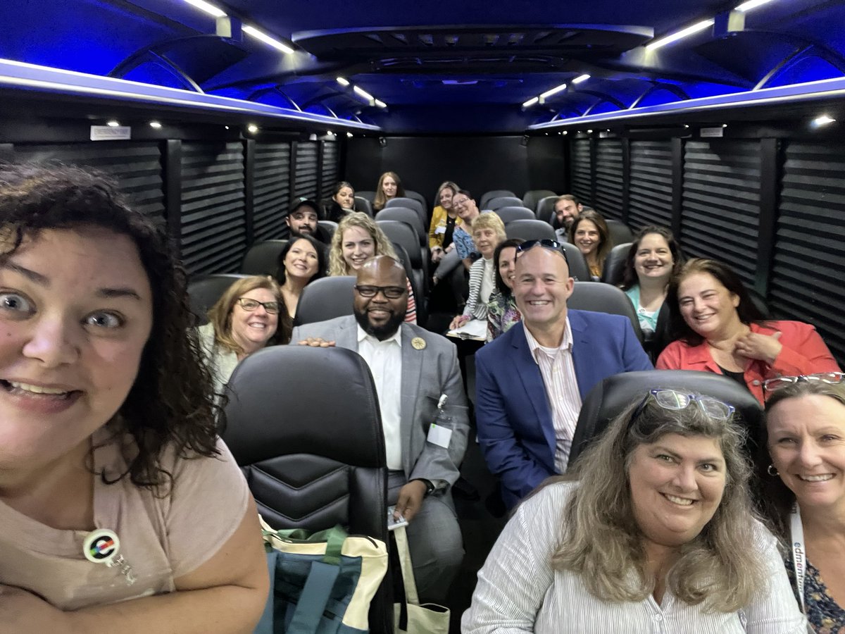 sharristeaches's tweet photo. Look at all these snazzy @edmentum educators! This is the nicest bus we’ve seen. On our way to @SixthFlrMuseum for a tour! #inspiringeducators #dallas2022 #JFK https://t.co/9mm0ALIbeb