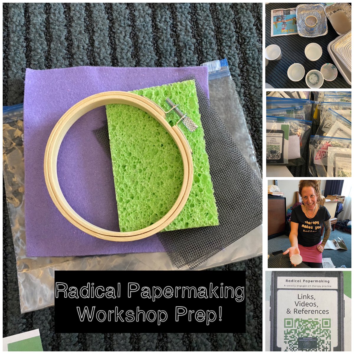 Preparing this afternoon for tomorrow’s Radical Papermaking workshop w/ Denise Wolf #aata2022 #makepapermakepeace #materialmanagement #diy #radicalpapermaking