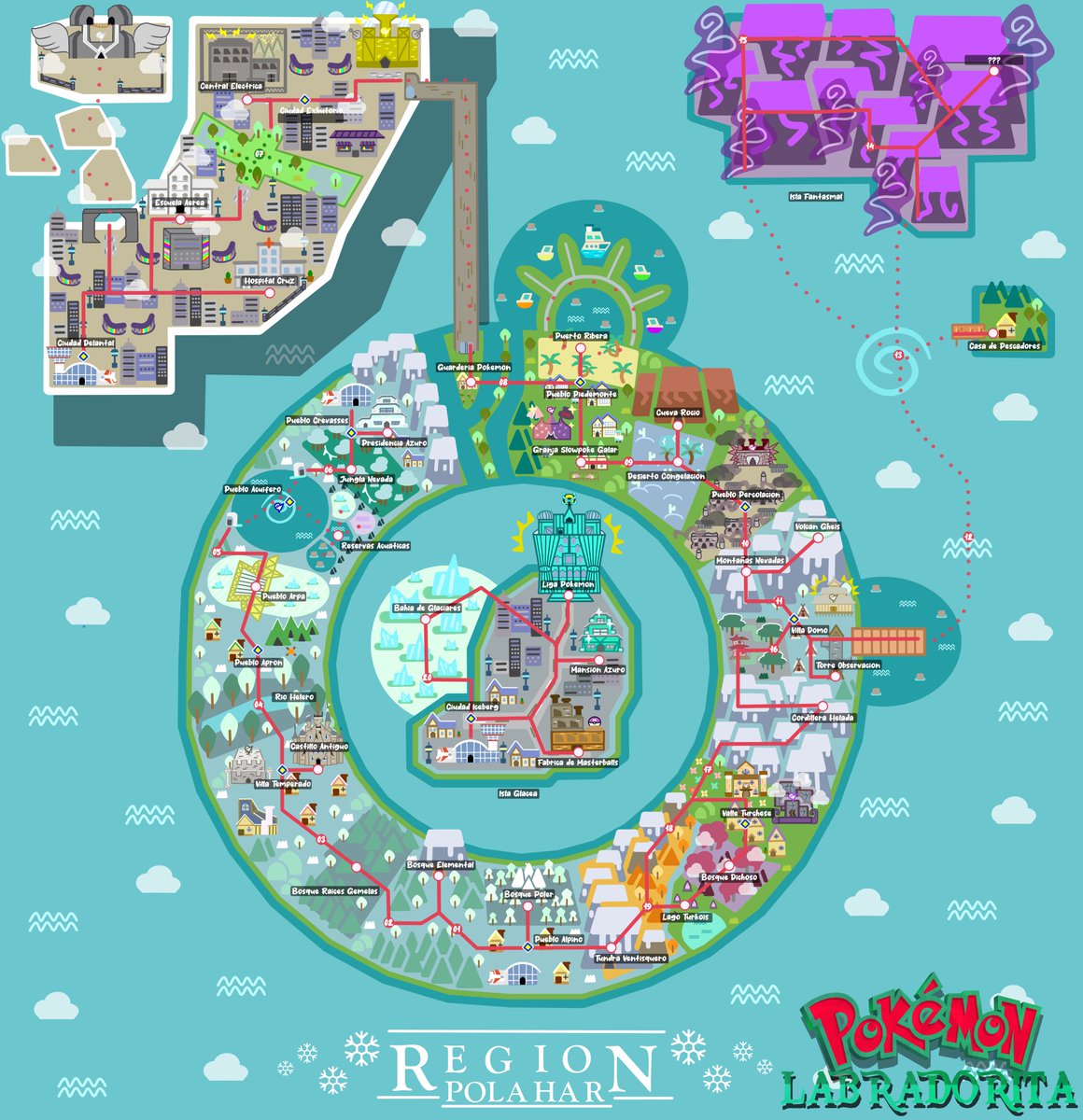 PkLabradorita's tweet photo. Este es el diseño actual de la región del fangame, pero estamos planeando darle un completo rediseño en cuanto a la composición y formación en general. 

Queremos saber tu opinión. ¿Estas de acuerdo con esta idea? https://t.co/7Z1mhXhyBE