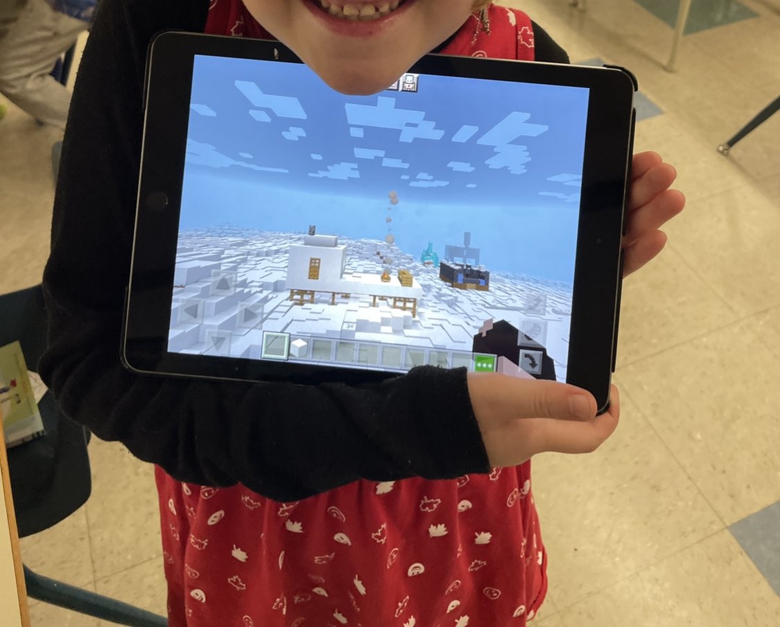 lorijonescbe's tweet photo. After learning about why homes in the Arctic are built on stilts, we sketched a plan on graph paper and built our designs in Minecraft. https://t.co/IAexGKpl1l