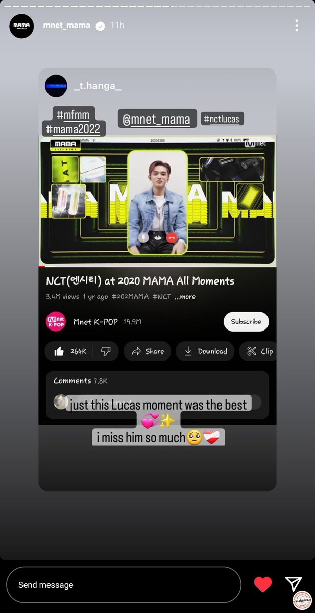 weishenvess's tweet photo. weishenv! JEN LIAT JEN MAMA MNET REPOST STORY LUCAS MOMENT🥺🥺 https://t.co/u81h3HrcoU