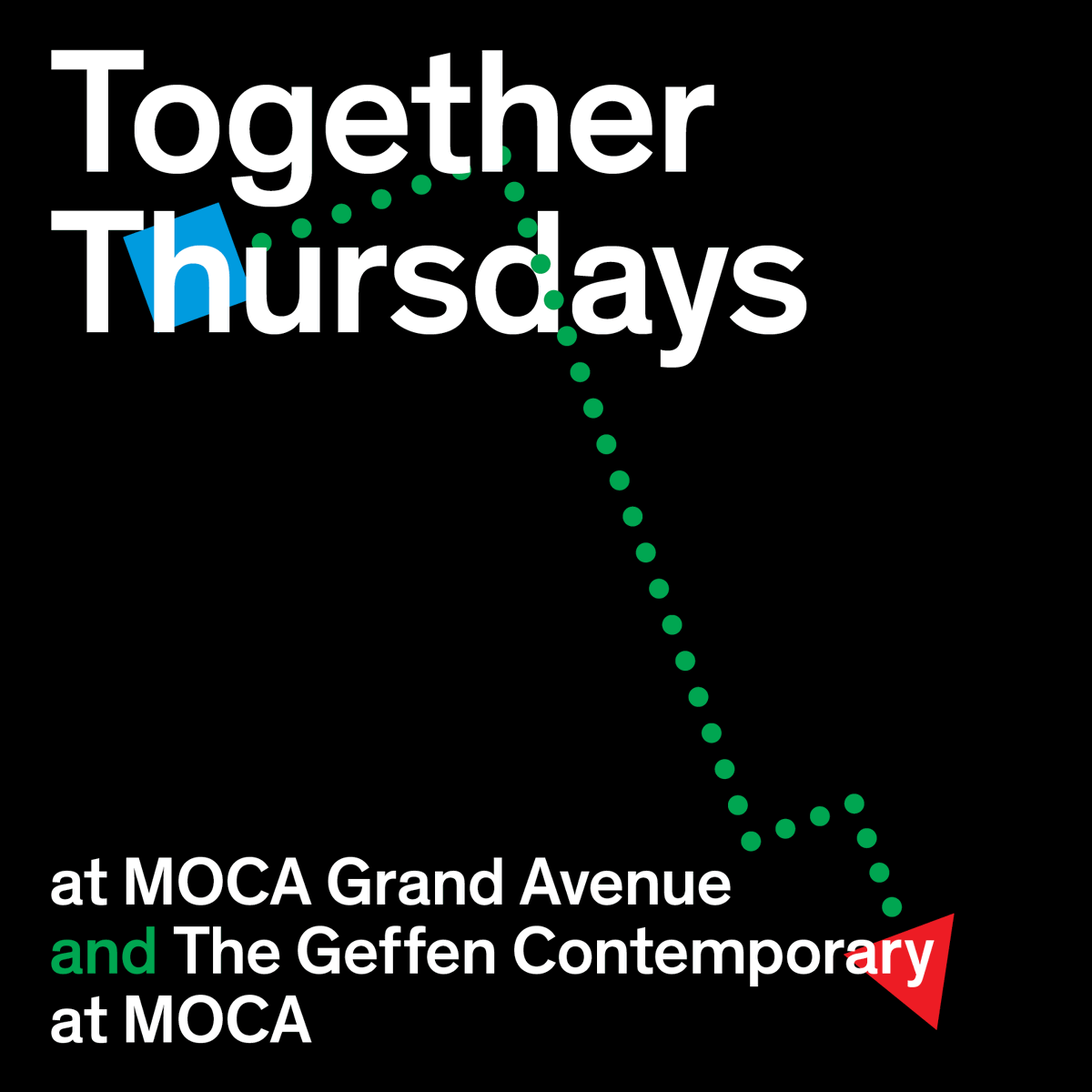 MOCAlosangeles's tweet photo. Do you know what you’re doing on Thursday evenings? We do! 

Beginning tonight, Thursday, November 10, MOCA will present Together Thursdays, offering extended hours at both locations until 8pm! https://t.co/7V3c6hp66g