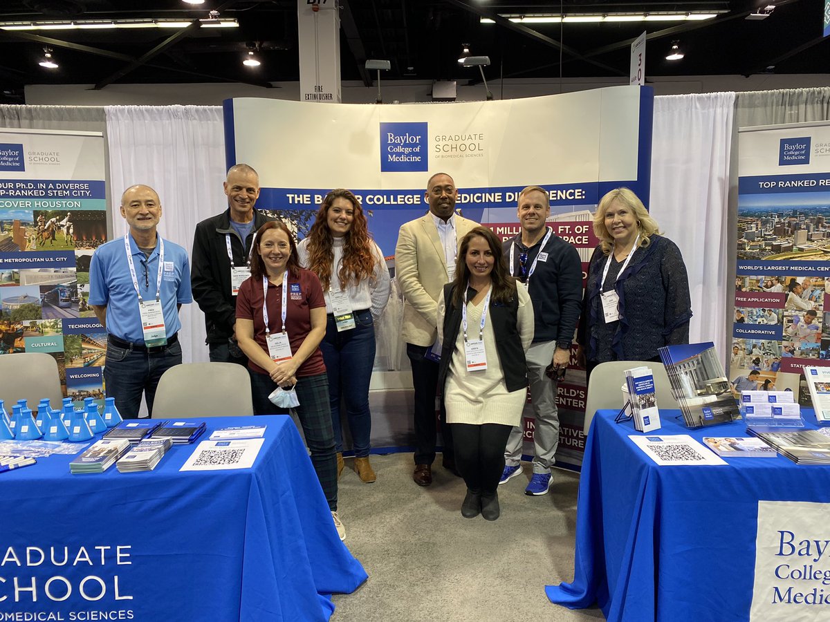 The GSBS group ready to recruit some great minds at the @ABRCMS 2022 Conference this week in Anaheim, CA! #bcm #biomedicalsciences #abrcms22 @BCM_GradDiverse @bcmhouston @BCM_SMART