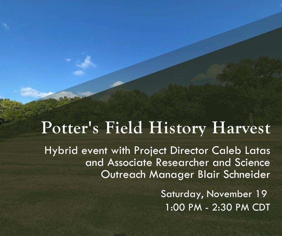 Come learn about the Oak Hill Cemetery Potter’s Field and the Remembrance Project, ask questions, and take part in “history harvests” to help memorialize all those buried there! For more information visit watkinsmuseum.org/event/potters-…