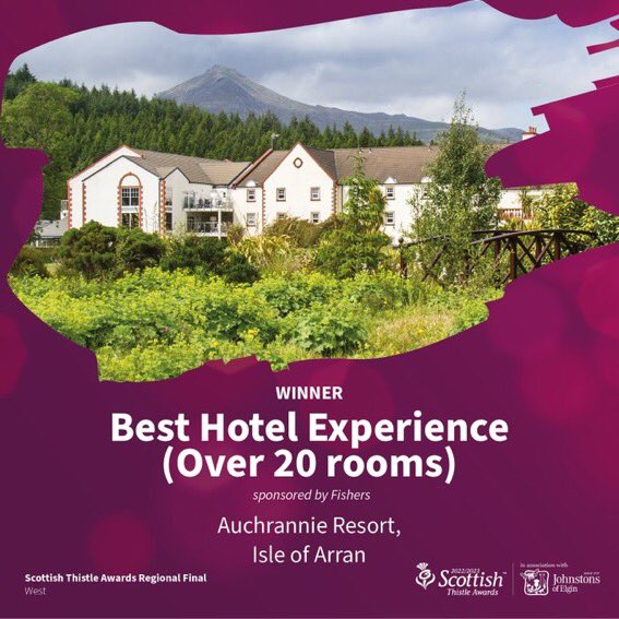 Huge congratulations to our friends at @auchrannie - winners of the best hotel experience over 20 rooms at the Scottish #ThistleAwards 👏🍾