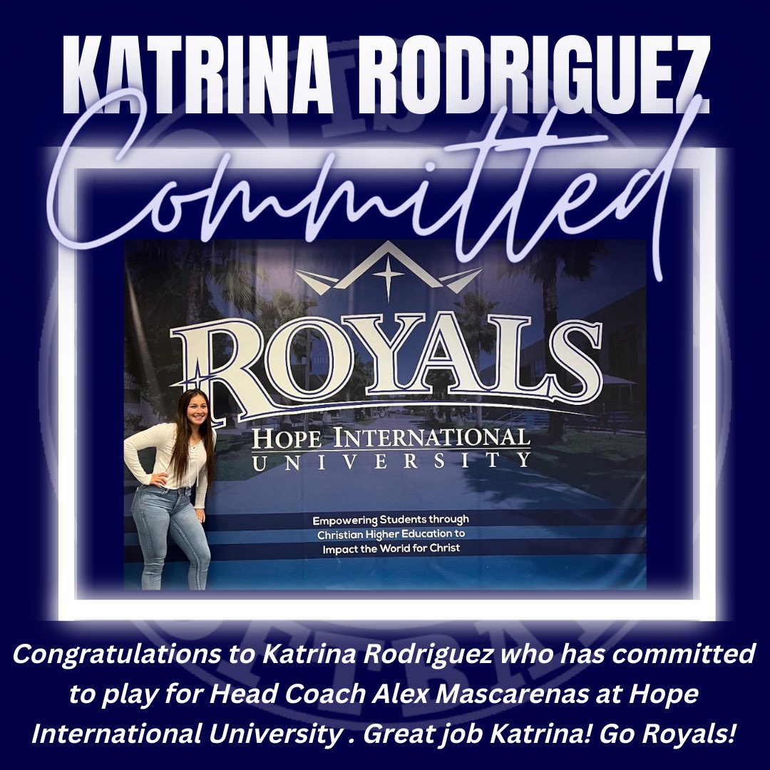 Congratulations to 2023 Katrina Rodriguez and family on her commitment to Hope International University💙🤍 So proud of you Kat!