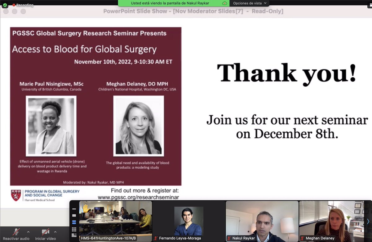 Fernando Leyva (@fernandoleyvamo) on Twitter photo It was great to attend this morning's session and learn from great researchers in the field.
Thank you for the opportunity <a href="/HarvardPGSSC/">Harvard Global Surgery</a> <a href="/NakulRaykar/">Nakul Raykar</a> <a href="/MPNisingizwe/">M. Paul Nisingizwe</a> <a href="/GHResearchCore/">Global Health Research Core</a> <a href="/BHedtGauthier/">Bethany Hedt-Gauthier, PhD</a>
#SoMe4Surgery #Harvard #GlobalSurgery It was great to attend this morning's session and learn from great researchers in the field.
Thank you for the opportunity <a href="/HarvardPGSSC/">Harvard Global Surgery</a> <a href="/NakulRaykar/">Nakul Raykar</a> <a href="/MPNisingizwe/">M. Paul Nisingizwe</a> <a href="/GHResearchCore/">Global Health Research Core</a> <a href="/BHedtGauthier/">Bethany Hedt-Gauthier, PhD</a>
#SoMe4Surgery #Harvard #GlobalSurgery