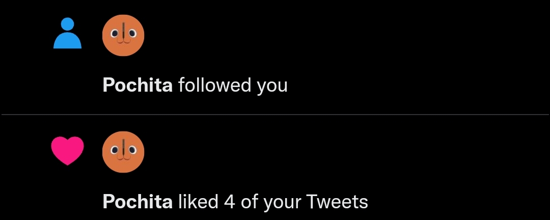 Since I got no idea what will happen with Twitter in the coming months;

Do you want to see this on your notifications?
Each one of these is a chance I follow you :-)

➡ RT this tweet
➡ Like this tweet
➡ Reply with a pochita picture