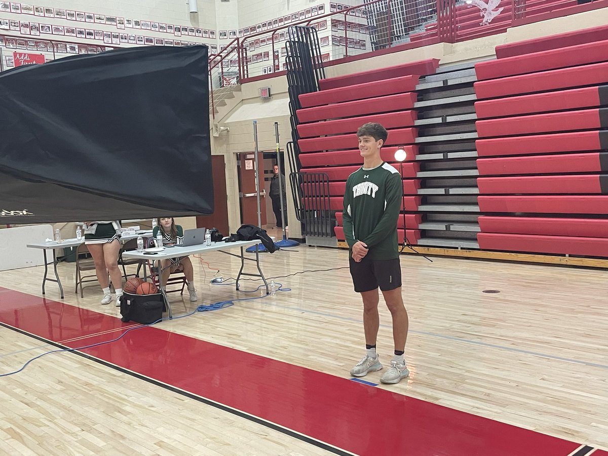 ‘23 prospect Trey Weiand (<a href="/TreyWeiand14/">Trey Weiand</a>) representing <a href="/RocksBoysBball/">Trinity Boys Hoops</a> at #PLMediaDay 🏀