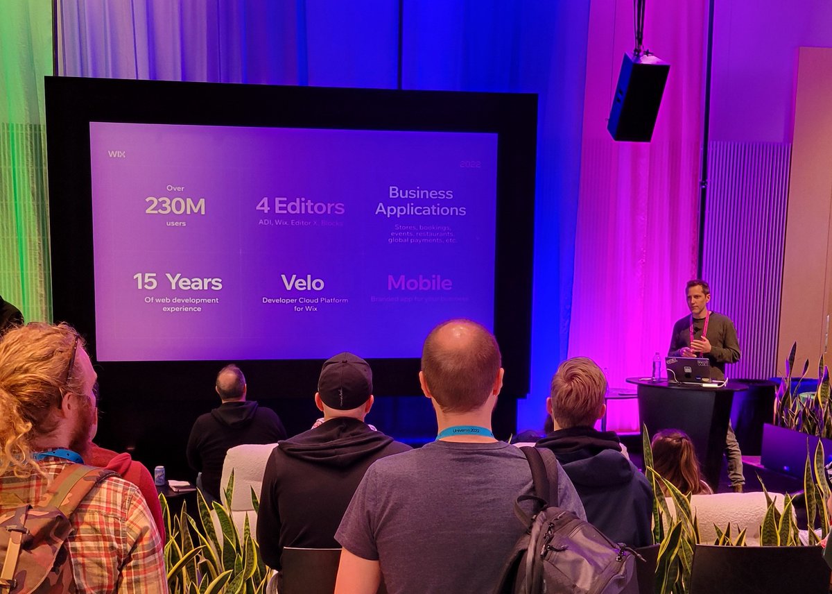 Wix's tweet image. "We provide developers with a platform to write any business application with their custom databases, frontend and backend code, without having to worry about peripheral requirements."
#VeloByWix R&D Lead @ofirdagan2 on the tipping point of web development.
#GitHubUniverse