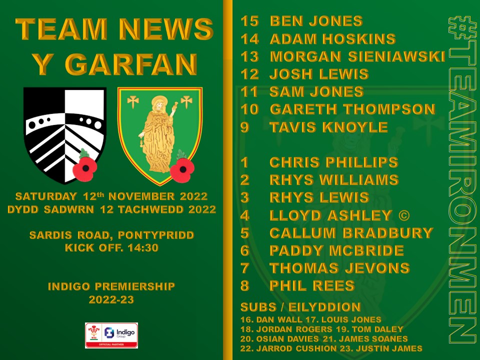 #TeamNews

Our #Ironmen23 ahead of this weekend's #ValleyDerby at the House Of Pain.

🏉 @PontypriddRFC
📆 12th November 2022
🕝 Kick Off 14:30
📍 Sardis Road, Pontypridd 
🏆 @IndigoPrem

#TeamIronmen🖤💚💛