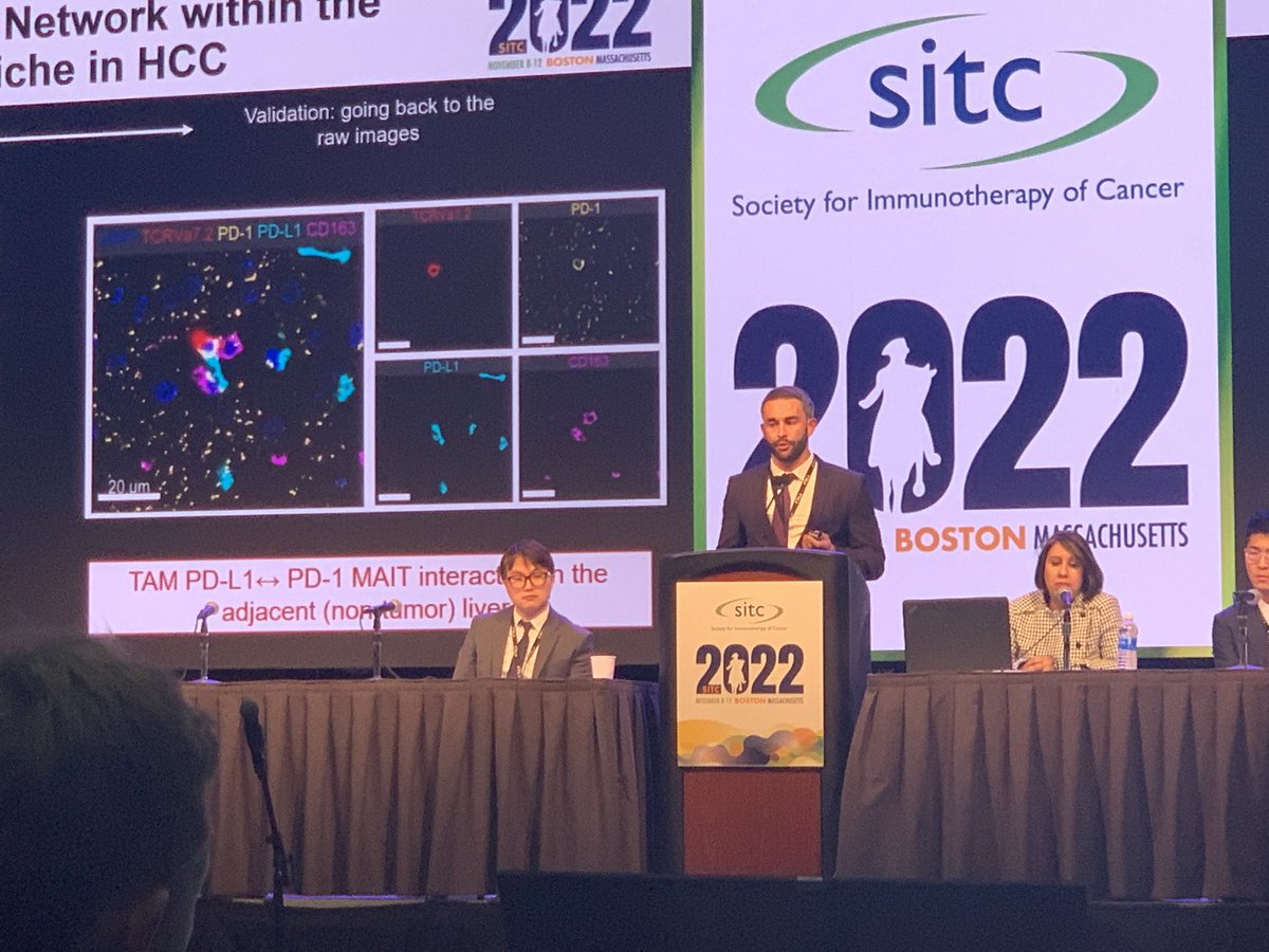 Great talk from @BenniRuf about MAITs in #livercancer at #SITC2022. So proud of him!