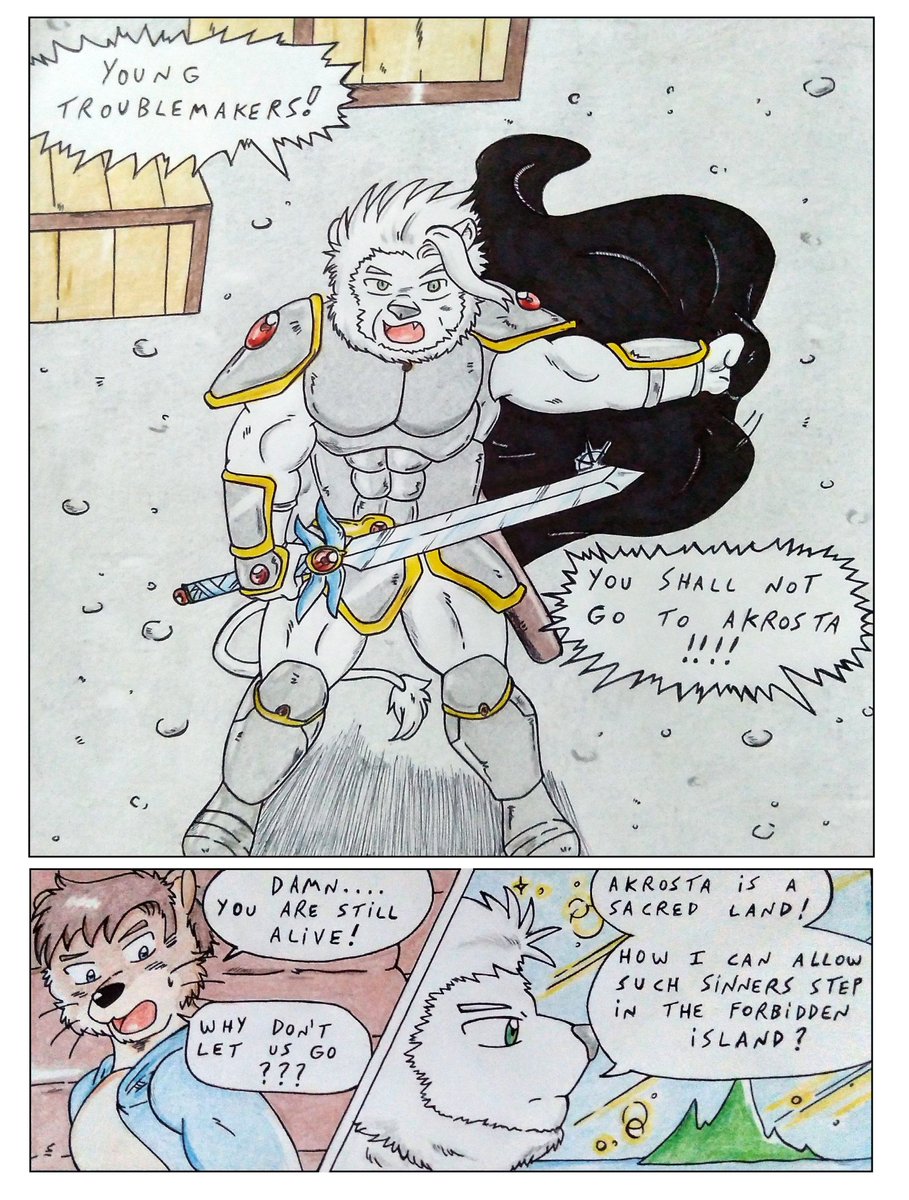 Dashthefox2's tweet photo. Comic] Seaborn - Chapter 03 
Page 35
Story &amp; Art by Dash Fox

Yes, he's here......

#Seaborn #chapter03 #furry #furryfandom #nsfw #furryart #furryartist #comics #traditional #fantasy #furries #gay #Bara #nsfwtwt #otter #bear #lion #lizard #medieval https://t.co/TbzpDftaHf