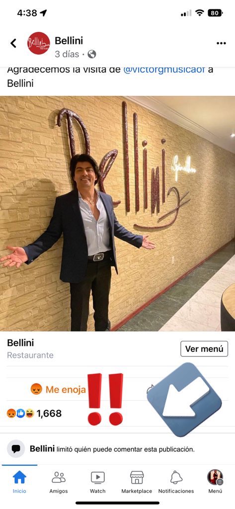 aline_tbk's tweet photo. Adivine quien #Bellini ya limitó para que nadie pueda comentar en su página de Facebook y borra todo de Google #belliniwtc https://t.co/0aOsmBSuVS