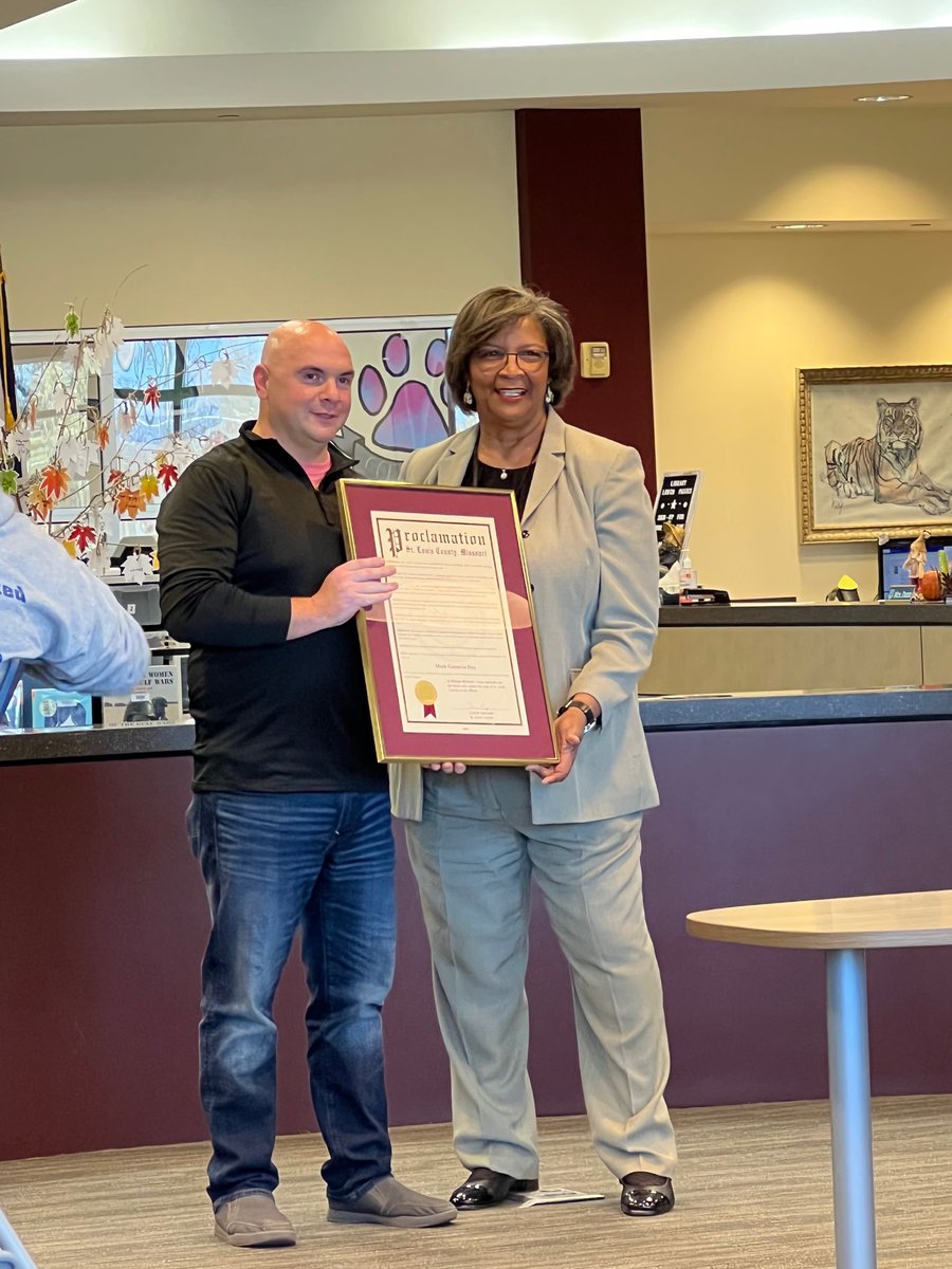MGarasciaPRIDE's tweet photo. I am incredibly honored &amp; humbled to receive this type of recognition today from the office of @DrSamPage it meant so much to have my students, players, family, admin &amp; colleagues with me. Special thanks @HancockSupt @PrincipalHPHS for putting this all together #HPSDtigers #MGday https://t.co/0RnWxYnK0b