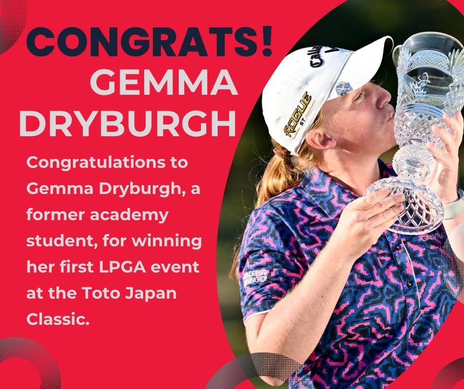 Big shout out to @gemmadryburgh for an amazing win at the @lpga_tour Toto Japan Classic 🏆 🎊 🤩