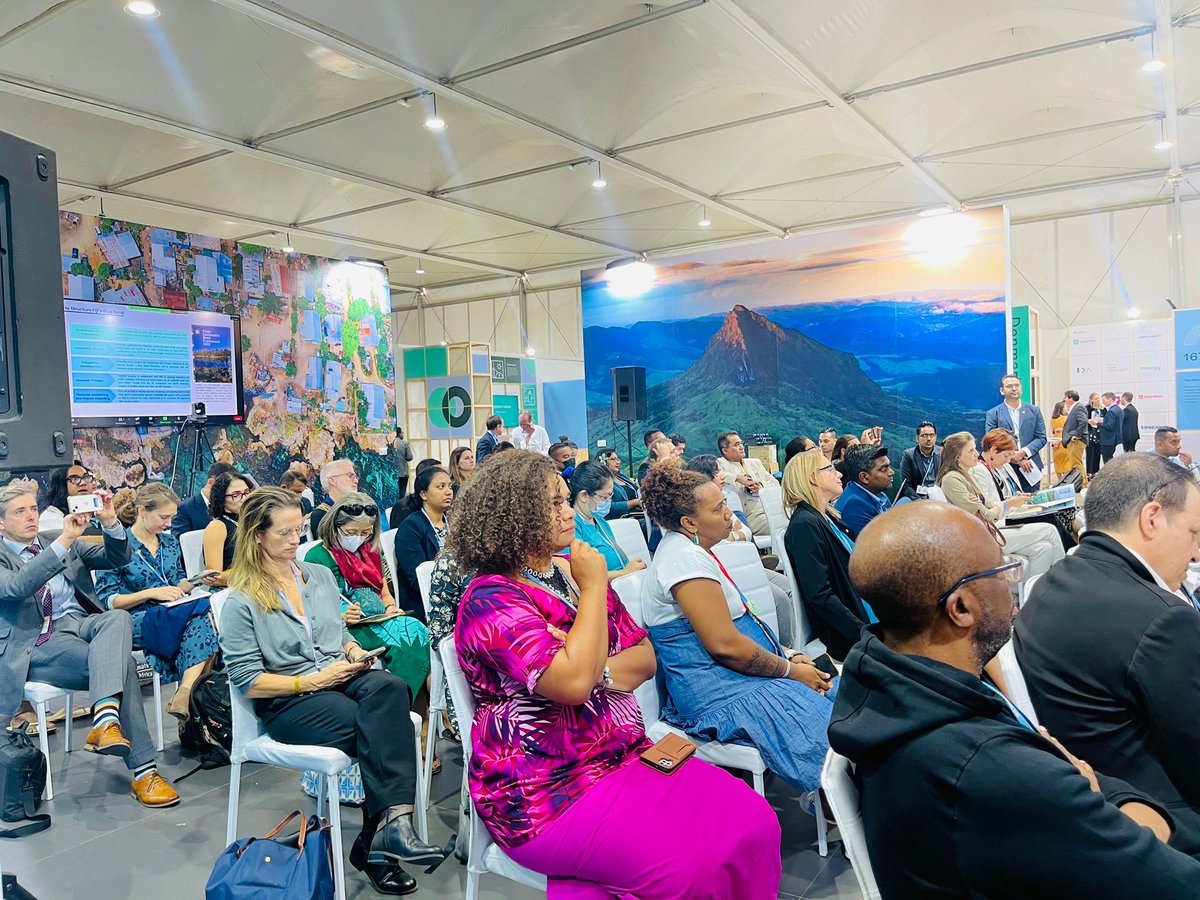 "There is much to do and very little time to spare. #Fiji is leading from the front to mobilise innovative financing for a sustainable #blueeconomy - addressing climate change at the heart of it all," <a href="/sprasadfj/">Satyendra Prasad</a> @FijianGovt at #COP27 launch of Fijian Sustainable Bond Framework.
