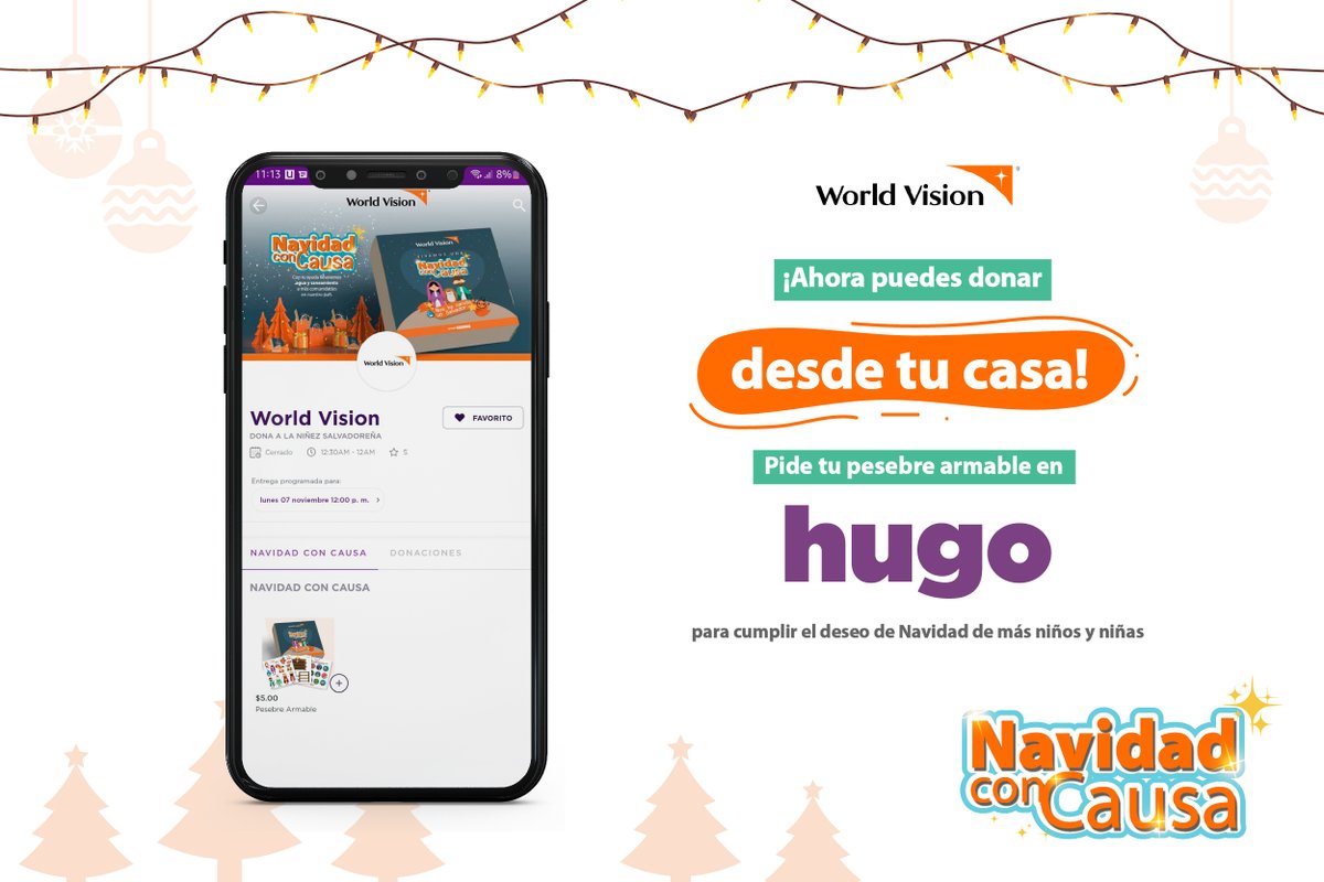 WorldVisionSV's tweet photo. #NavidadConCausa 🎄|| ¡Ya disponible desde #HugoApp! Recibe tu pesebre armable a la puerta de tu casa y disfruta un momento en familia al armarlo. https://t.co/tANxzkQedS