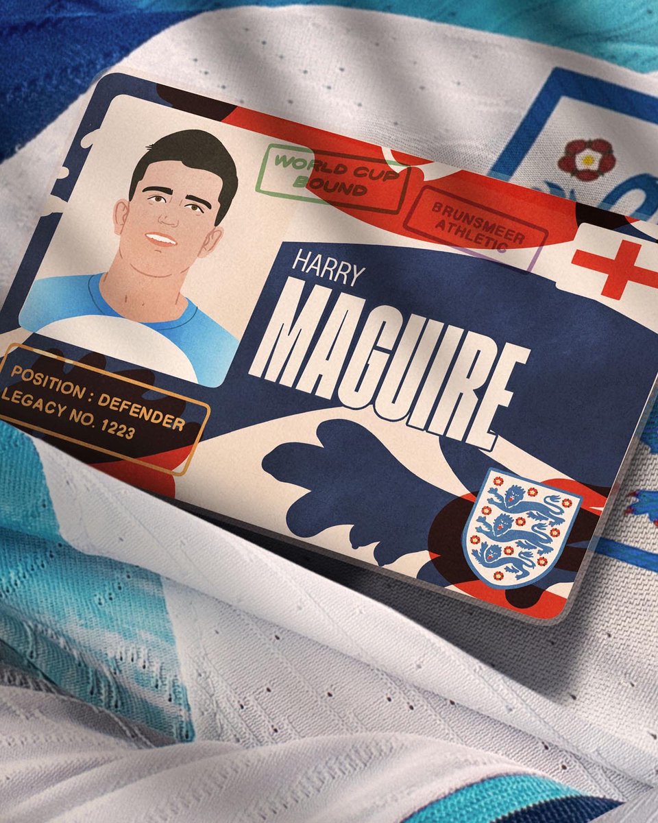 HarryMaguire93's tweet photo. Delighted to be named in another @FIFAWorldCup squad. Love putting that @England shirt on, always a massive honour. We’ll be looking to go one better than the last tournament. 🏴󠁧󠁢󠁥󠁮󠁧󠁿🦁🏆 #ThreeLions #WorldCup https://t.co/xbFXZ8apXG