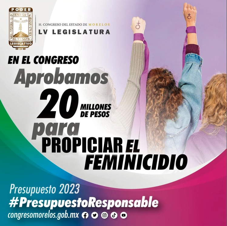 #ELPRETEXTO La violencia contra la mujer y particularmente los feminicidios no son casos aislados. 
Las diputadas y diputados de Morelos por primera vez etiquetamos 20 mdp para propiciar la impunidad y el silencio; además,invisibilizar lo sucedido revictimizar a todas las mujeres