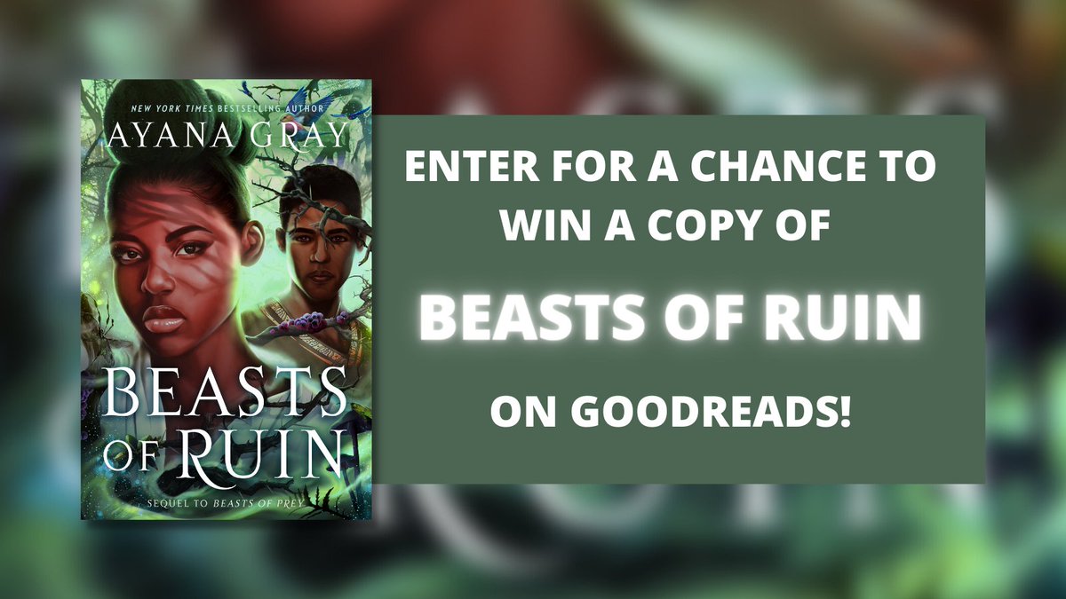 PenguinTeen's tweet image. Enter to win a copy of the stunning fantasy sequel, #BeastsofRuin, from New York Times bestselling author @AyanaGray! 

To enter: goodreads.com/giveaway/show/…