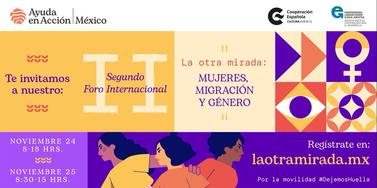 ayudaenaccionmx's tweet photo. Te invitamos a ser parte de nuestro II Foro Internacional La otra mirada: Mujeres, migración y género vía streaming. 🧡 
En nuestra estrategia de Ayuda Humanitaria salvamos vidas desde los refugios para personas en movilidad.  

Regístrate en: https://t.co/FlcroyzROq https://t.co/mnXh4EXUiw