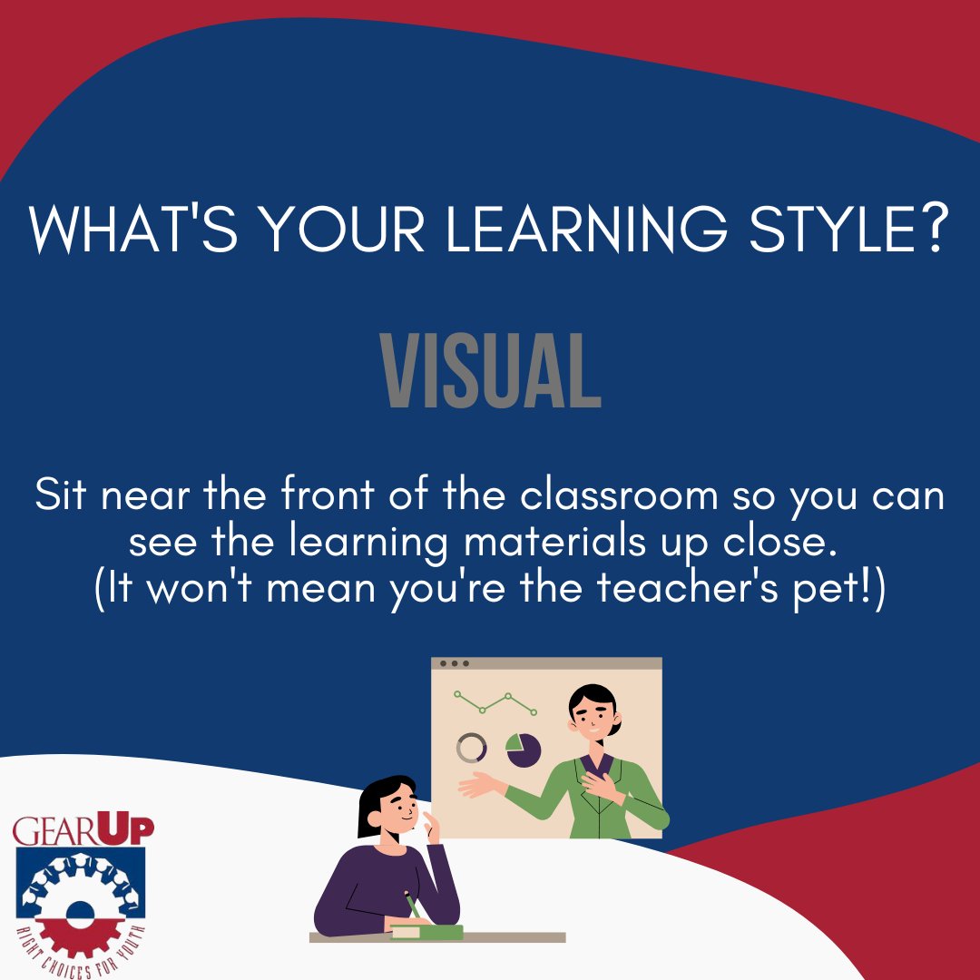 GEARUPMass's tweet image. Maybe you&apos;re a VISUAL 👀 learner. For you, seeing isn&apos;t just for believing - it&apos;s for learning! 😉 Sometimes it&apos;s as easy as choosing the best seat in the classroom! ⬇️ 

#Visualize #SeeingIsLearning #VisualLearner #LearningStyles #SuccessInSchool #LearningTips #FrontOfTheClass