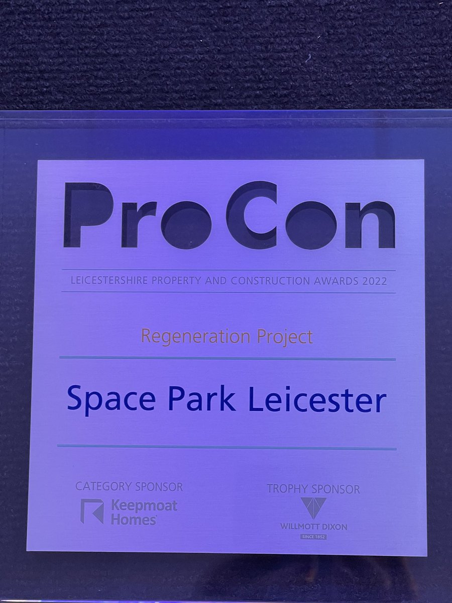 ProConLeics's tweet photo. And our final winner tonight for the regeneration award sponsored by @KeepmoatHomes is @SpaceParkLeic @Pulse_Consult @bandkbuild @shepheardepsteinhunter #proconawards 2022. Huge congratulations! https://t.co/Cwr6ERQGy8