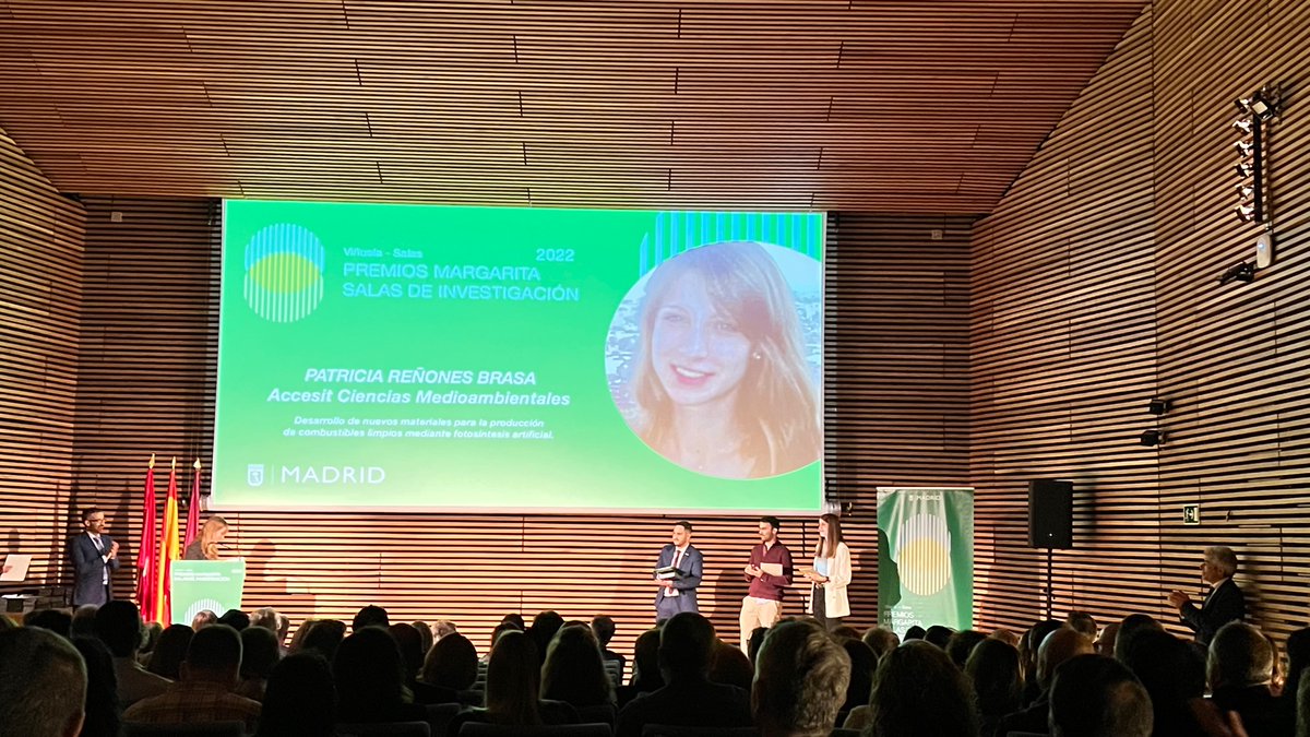 Patricia Reñones, investigadora del <a href="/ICP_CSIC/">Instituto de Catálisis y Petroleoquímica (CSIC)</a>, Accesit en los Premios Margarita Salas 2022, Ciencias Medioambientales, del Ayuntamiento de Madrid para Tesis Doctorales. Patricia realizó su Tesis en el @IMDEAEnergia: ENHORABUENA!! #margaritasalas <a href="/MADRID/">Ayuntamiento Madrid</a> <a href="/CSIC/">CSIC</a> <a href="/DPE_CSIC/">Postgrado CSIC</a>