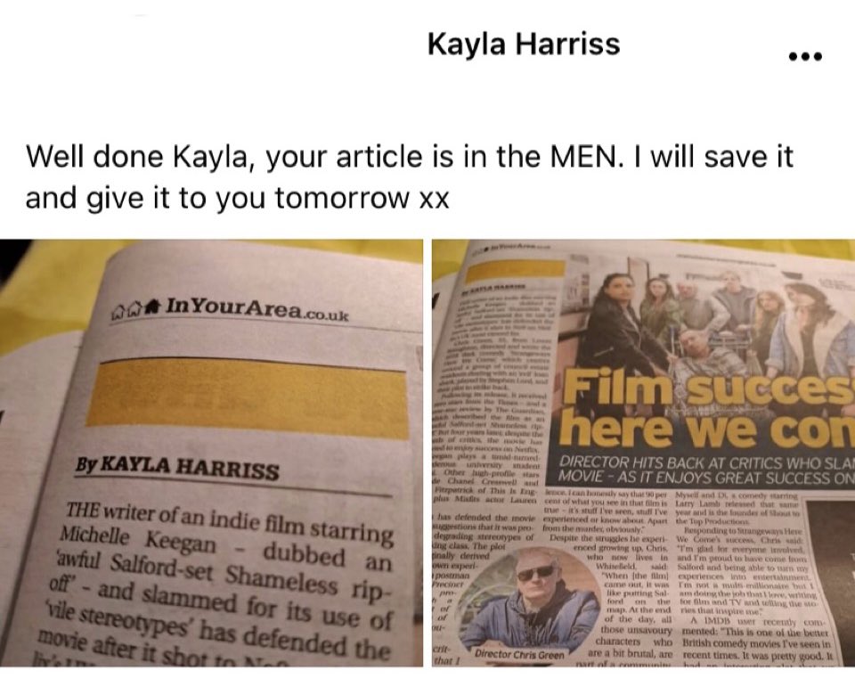 Absolutely thrilled that my story for the MEN has also been published in print!! And can’t believe this was how i found out!!😂

<a href="/MENnewsdesk/">Manchester News MEN</a> 

#manchester #MEN #entertainment #print #film #salford #journalist