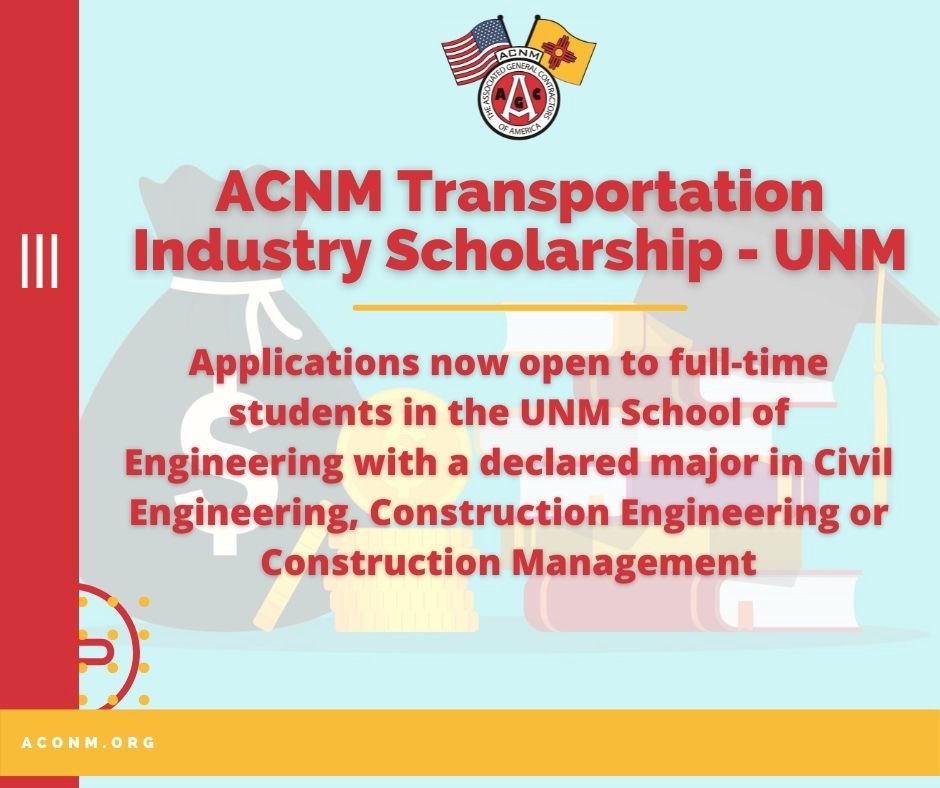 Attention, civil engineering students.

aconm.org/scholarships/