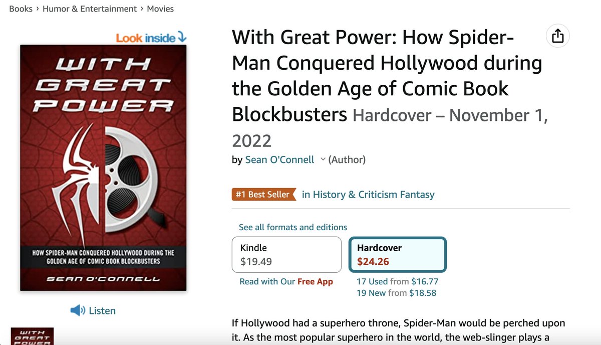 BLOWN AWAY #1 Best Seller on @Amazon THANK YOU family, friends, and #SpiderMan fans! I wrote the book for you. Your support means EVERYTHING!! amazon.com/Great-Power-Sp…