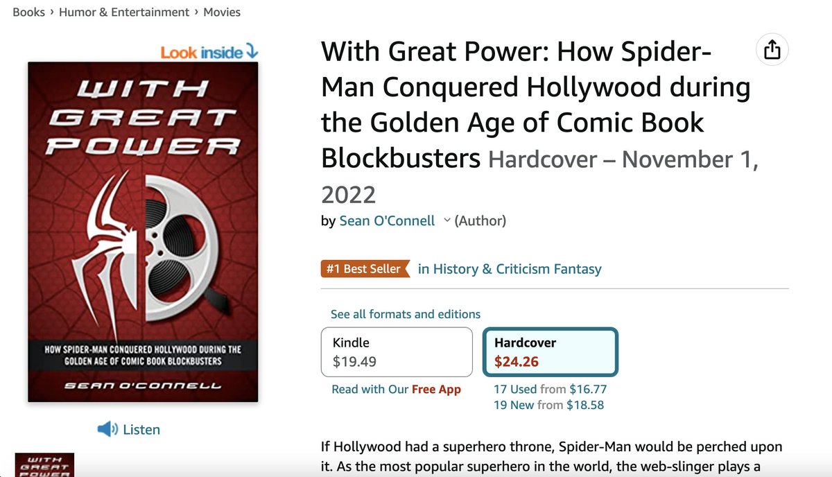 Sean_OConnell's tweet photo. BLOWN AWAY

#1 Best Seller on @Amazon 

THANK YOU family, friends, and #SpiderMan fans! I wrote the book for you. Your support means EVERYTHING!! 

https://t.co/wv1ULgnBTW https://t.co/GxRgpC62A9