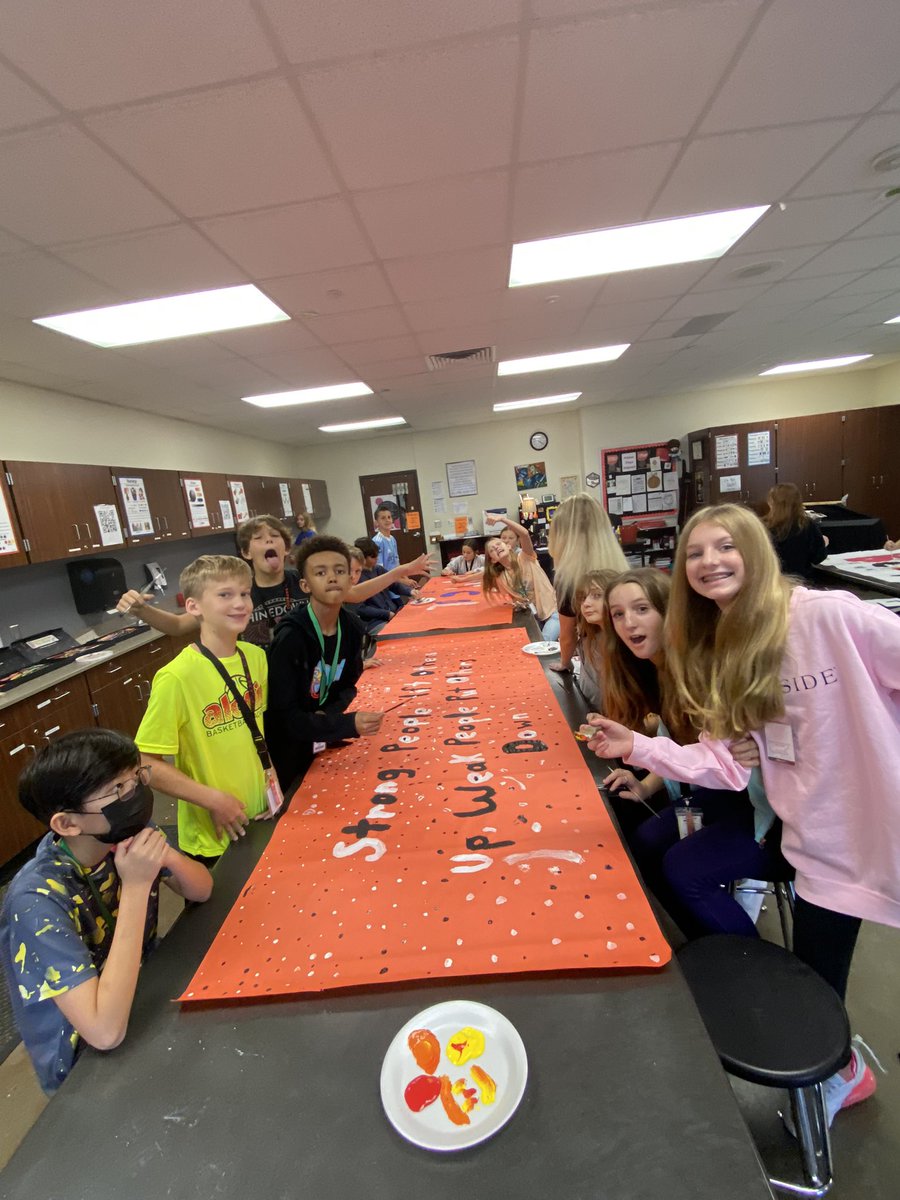 CPJH_CraftClub's tweet photo. @CPJH_NJAHS and Cougar Den peeps working on Anti-Bullying Week Banners! @TISDCPJHS #Service #Character @CPJH_Art @cpjh_counselors #KnowYourImpact https://t.co/VRgeuaKJDa