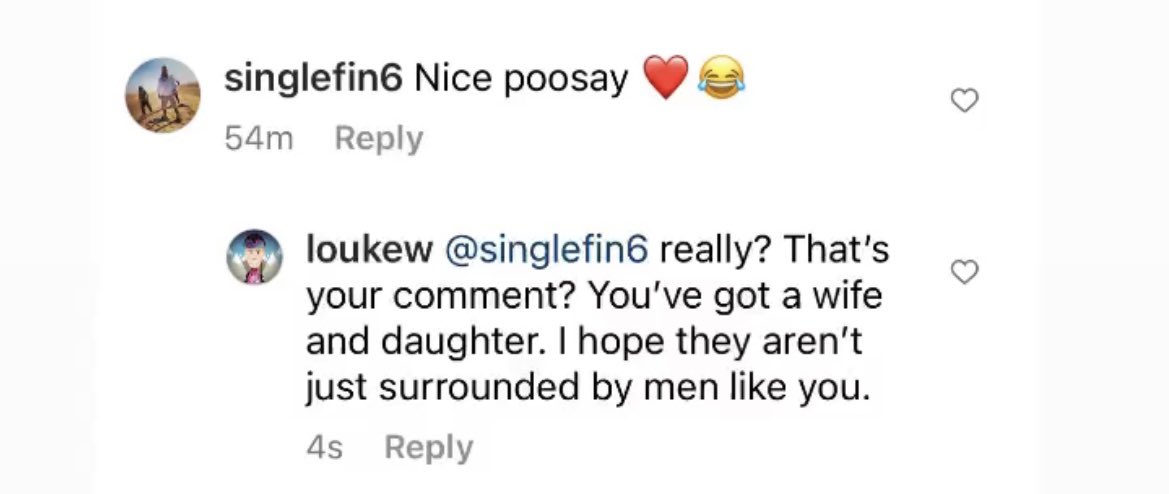 Shared my Xray of my broken dislocated hip on IG &amp; was shocked &amp; disgusted to get the attached comment from a fully grown man with a wife &amp; daughter (what I could see on his profile b4 he blocked me). When called out he said I was a “typical woman with no sense of humour”. 
Wow🤮