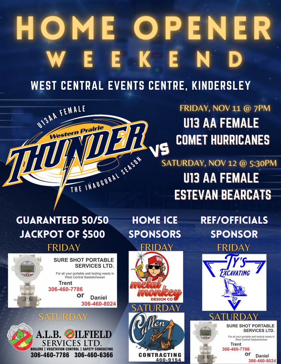 Big weekend coming up. If you are looking for something to do head to the Kindersley rink to cheers these gals on. Big thank you to our sponsors #SupportLocalBusinesses #localbusinessessupportyou #LETSGO