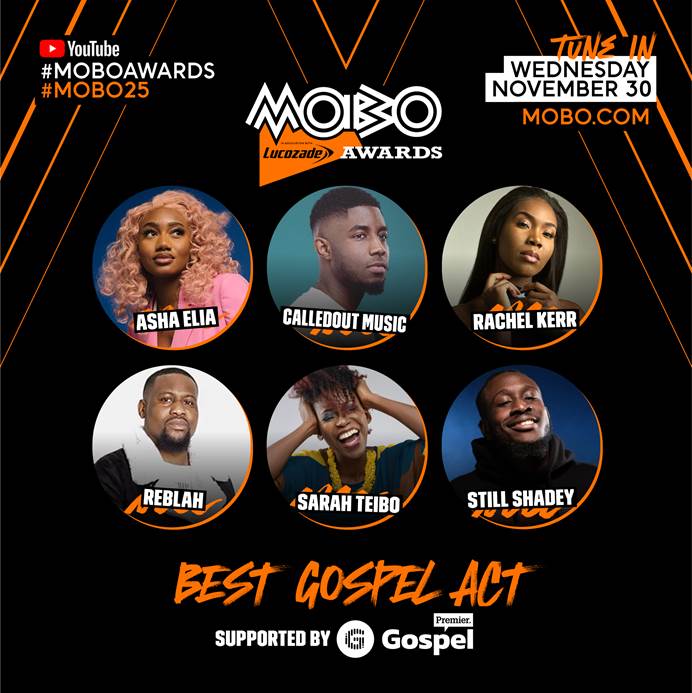 Premier Gospel (@premiergospel) on Twitter photo We are excited to be supporting the gospel category of the 2022 <a href="/MOBOAwards/">MOBO Awards</a> in association with <a href="/LucozadeEnergy/">Lucozade Energy</a> Best Gospel Act nominees are...
<a href="/AshaElia/">Asha Elia</a>
<a href="/calledoutmusic/">Samuel Nwachukwu</a>
<a href="/Rachelkerrmusic/">Rachel Kerr</a>
@Reblah_Artist
<a href="/SarahTeiboMusic/">Såяåн тélво</a>
<a href="/StillShadey/">GLORIOUS NEWS 💿 OUT NOW</a>
Do not miss the 2022 #MOBOAwards We are excited to be supporting the gospel category of the 2022 <a href="/MOBOAwards/">MOBO Awards</a> in association with <a href="/LucozadeEnergy/">Lucozade Energy</a> Best Gospel Act nominees are...
<a href="/AshaElia/">Asha Elia</a>
<a href="/calledoutmusic/">Samuel Nwachukwu</a>
<a href="/Rachelkerrmusic/">Rachel Kerr</a>
@Reblah_Artist
<a href="/SarahTeiboMusic/">Såяåн тélво</a>
<a href="/StillShadey/">GLORIOUS NEWS 💿 OUT NOW</a>
Do not miss the 2022 #MOBOAwards