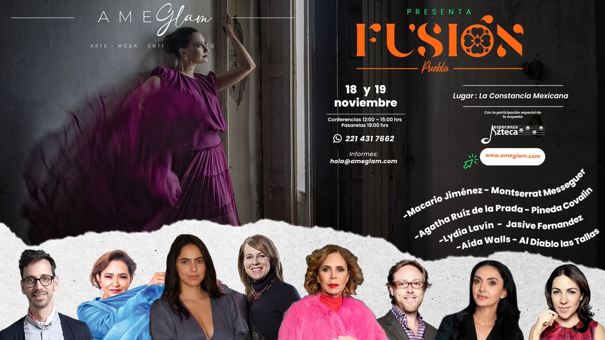 larevista_unica's tweet image. Grandes diseñadoras y diseñadores se darán cita en el #FusiónPuebla 2022.

- @AgathaRuizFans
- @pinedacovalin
- @macario_jimenez
- @lydialavin
- @FernandezJasive
- @aida_walls 
- @montsemesseguer
🤩¡No te lo puedes perder!🤩

#Puebla #ModaMexicana #ModaPuebla #Pasarelas