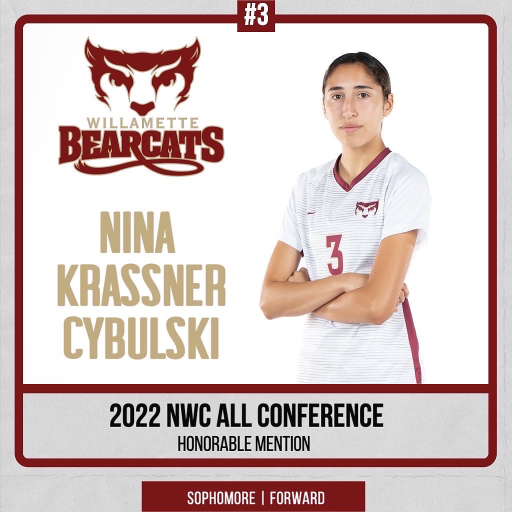 WillametteWSoc's tweet photo. Congrats to Morgan, Nina, and Erin on their post season honors 👏👏 

#WuWsoc
#NWCwomenssoccer
#AllConference https://t.co/ybFBpmdcyh