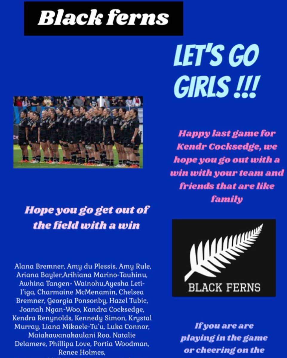 trevorrubens's tweet photo. Created by students of 7RBS from Orewa College in support of the @BlackFerns https://t.co/3fKiuFJ1rq