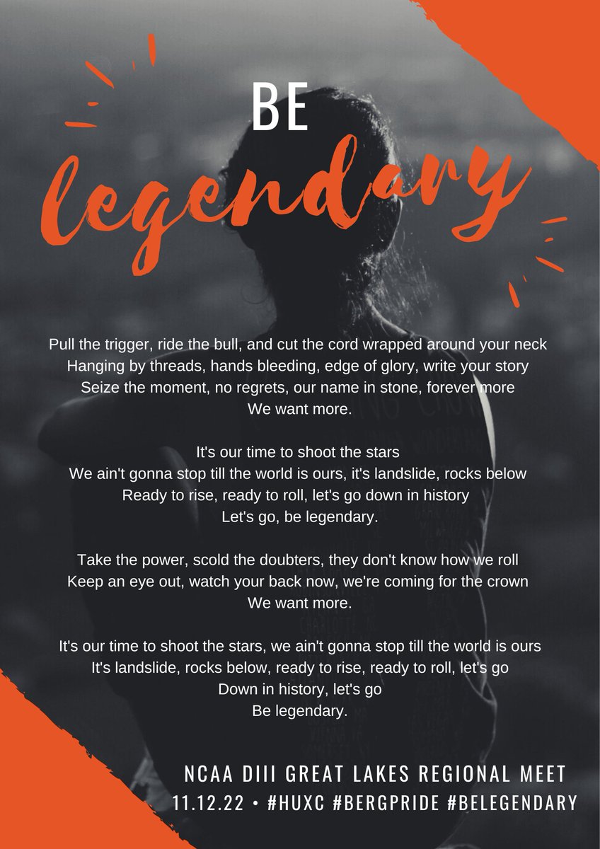 Two days and counting. Here we come <a href="/NCAADIII/">NCAA Division III</a> XC Regional Championships in Holland, MI #HUXC #BeLegendary #CrossCountry #BergPride