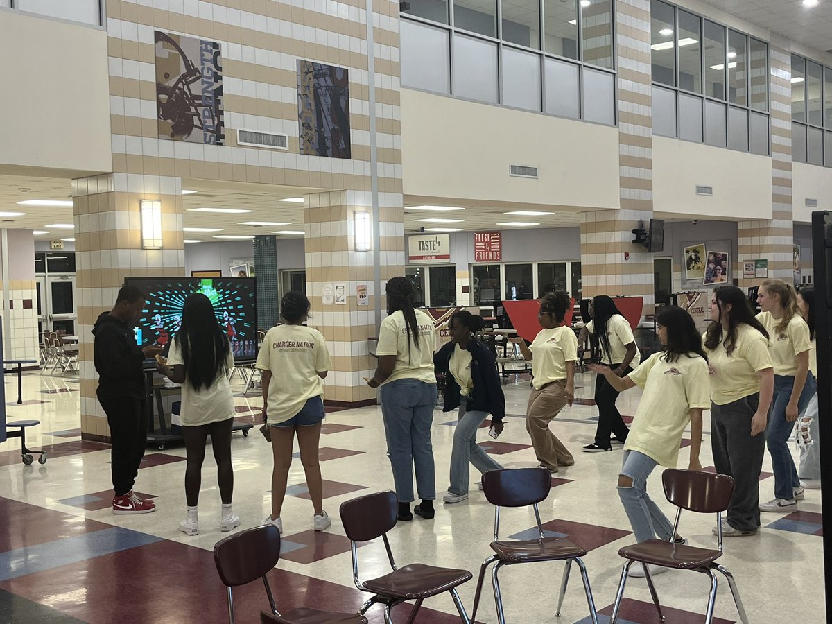 Getting ready for freshmen Game Night. The Charger Champions are getting their dance ready. #gamenight <a href="/KellerCentralHS/">Keller Central HS</a> #classof2026