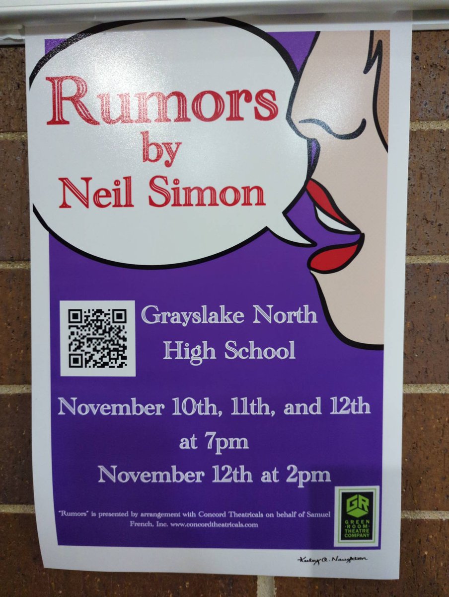Be sure to check out Rumor by Neil Simon tonight and this weekend at Grayslake North! Fast and funny, a great night out. <a href="/GNHSgreenroom/">GNHS Green Room</a> 11/10, 11, and 12