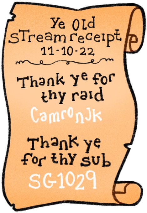 I said awhile ago I wanted to do stream receipts and I will KEEP TO THAT PROMISE! Thank you for the sub and raids today!!🧀 