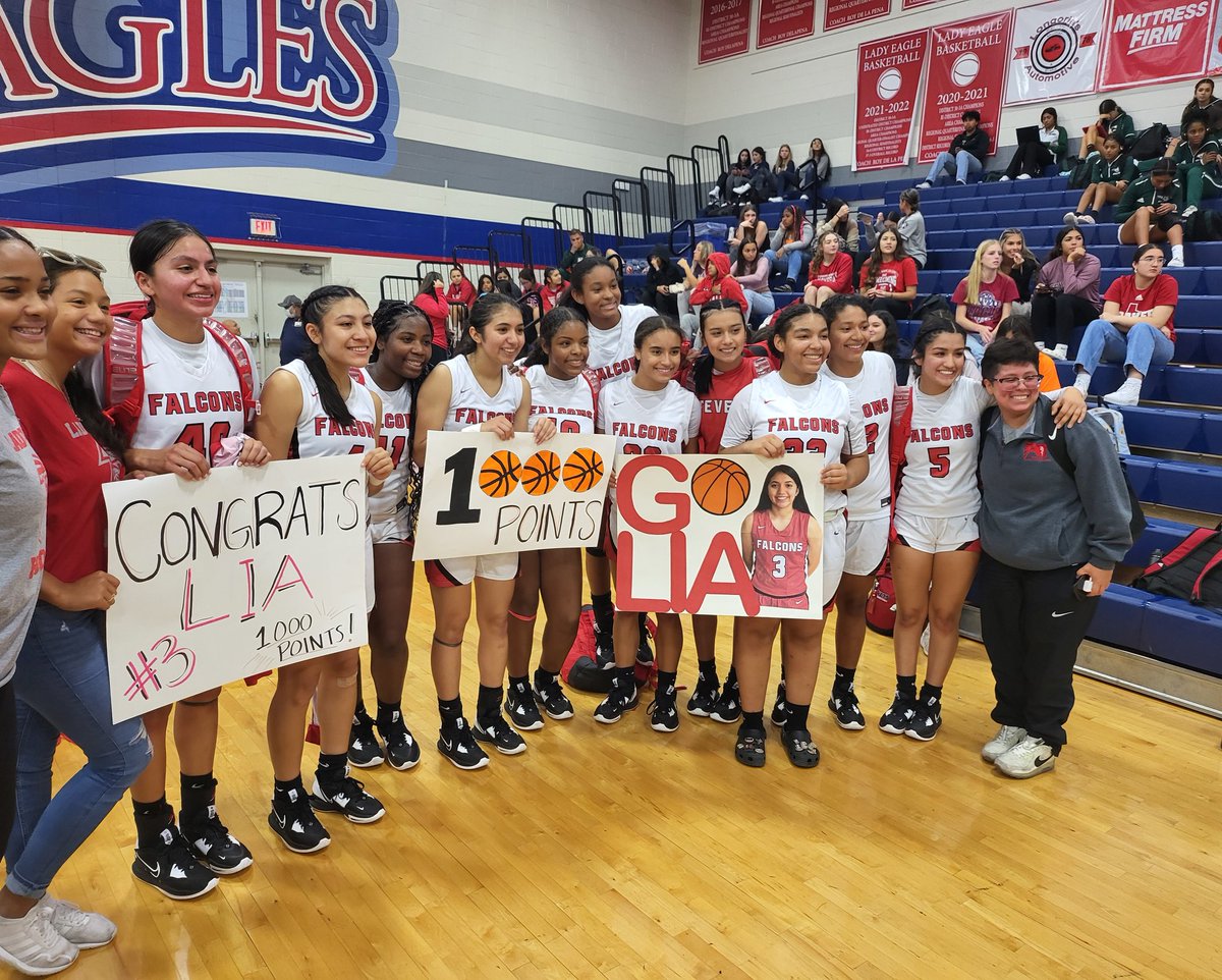 stevensgirlsbb's tweet photo. Huge Shout Out to our Senior leader and shooting guard @cuellar_lia.... 1000 POINTS!! We are so PROUD of her. Great way to start her Senior Season!! #LadyFalconHoops @NISDSTEVENS #WinWinWin https://t.co/oNqYroq0t5