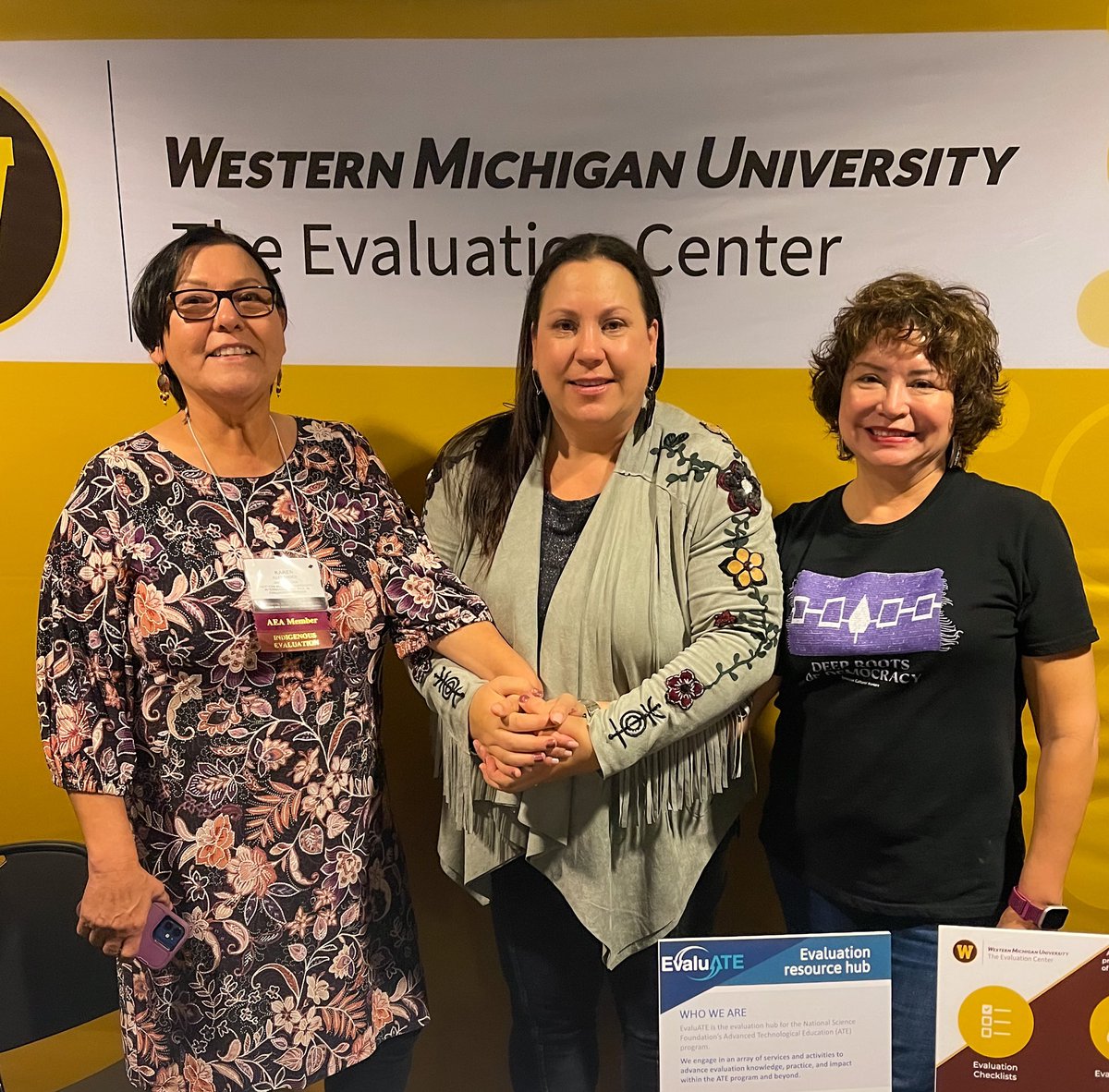 NBPC1's tweet photo. @AEAamp &amp; the field of #evaluation please help me celebrate the USA’s first #Indigenous PhD in evaluation, Dr. Karen Alexander. Kudos 2 Karen for her efforts, the love of many family/friends, &amp; the systemic/institutional support by @EvalCenterWMU Truly historic! #Eval22 #Eval2022 https://t.co/XYrsq5o5tL