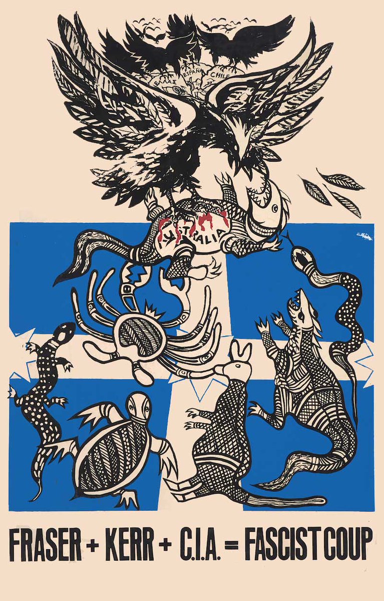 Gough Whitlam was dismissed from office on this day in 1975 (Poster from Community Art Workers)